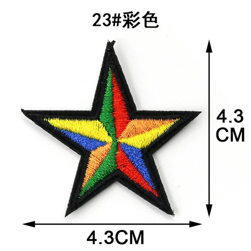 Железные нашивки для одежды, нашивки, нашивки в полоску, нашивки на шляпу, Переводные значки с пентаграммой - Цвет: 23