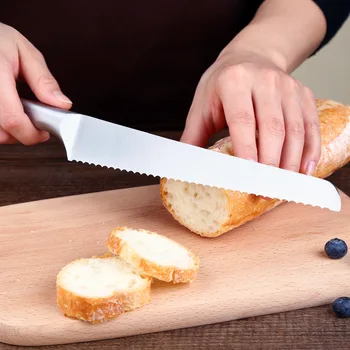 

Stainless steel serrated slicing knife toast bread knife cake knife baking tool 8 inch