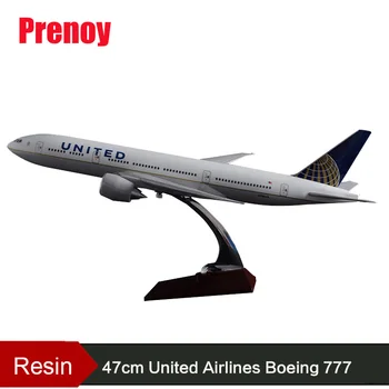 

47cm Boeing 777 United Aircraft Model United States Airlines B777 Airplane Model Resin US United Airbus Airway Model Stand Craft