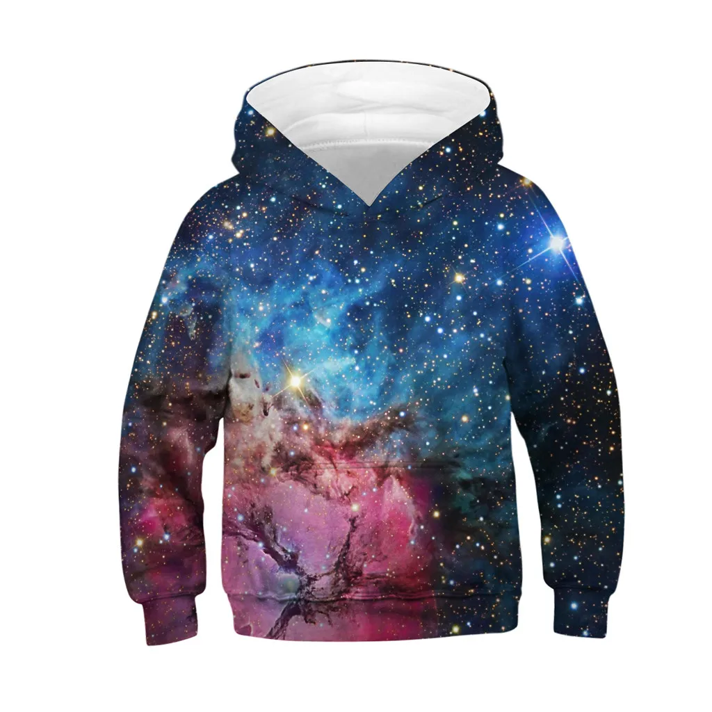

Teen Kids Girl Boy Galaxy Fleece Print Cartoon Sweatshirt Pocket Pullover Hoodie Ninjago Cartoon Clothing Toddler Sweatshirt New