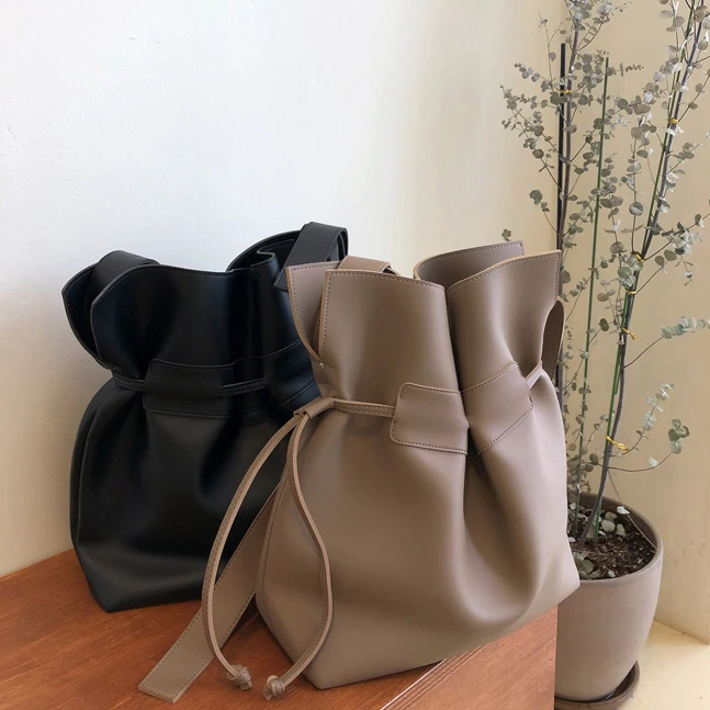 

Brand design women shoulder bag Large capacity Chain bucket Handbags Quality PU leather Women's Totes Shopping Bag bolsa feminin