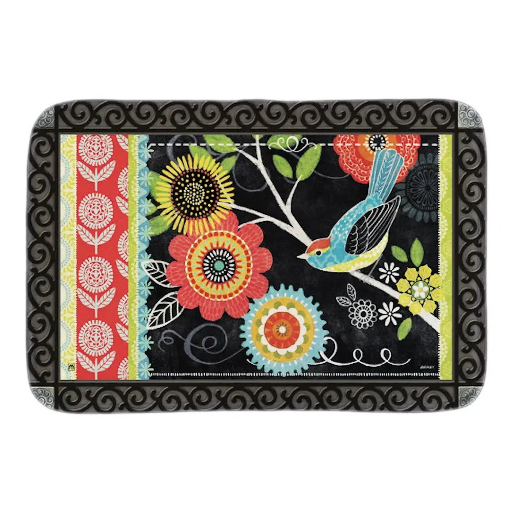 Art Painting Boho Birds Doormat Flowers Decor font b Indoor b font Outdoor Door Mats For