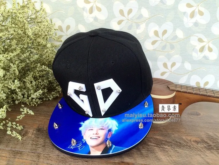 Bigbang G-Dragon хип хоп кепка GD модные заклепки Акриловые повседневные шипованные snapback gorra hombre печать кости мужчины женщины пары