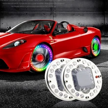 LDRIVE 1 шт. Универсальный Автомобильный водонепроницаемый яркий мигающий светодиодный светильник на солнечных батареях со стальным кольцом, декоративная лампа для автомобиля