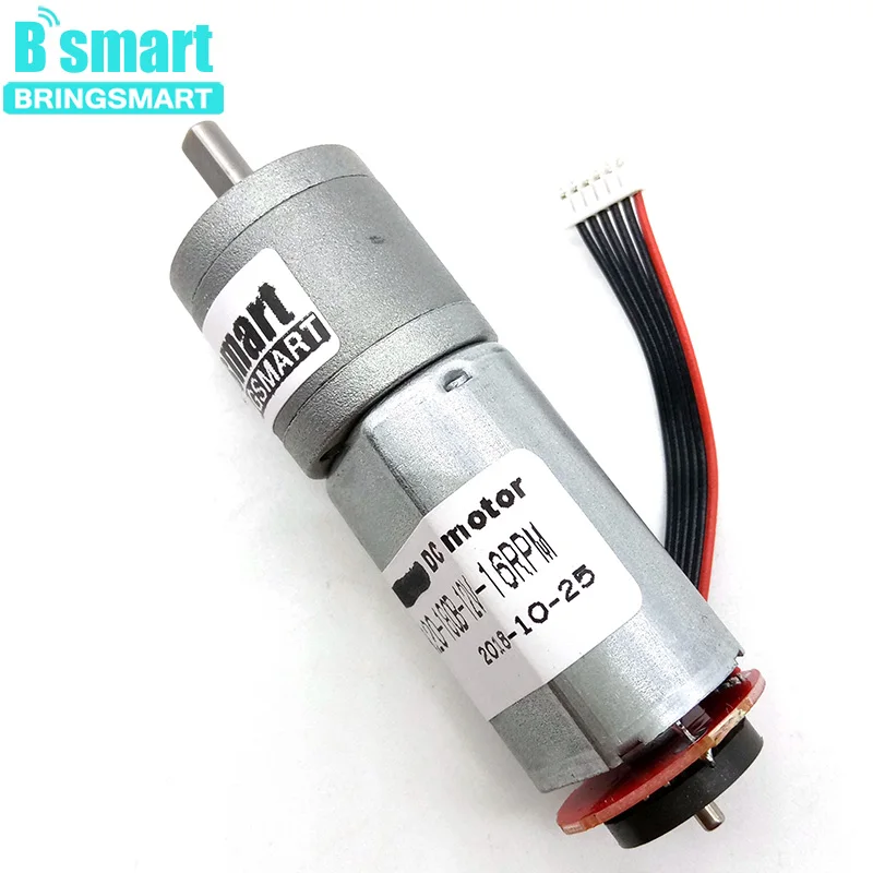 Bringsmart JGA20-180B 12V кодировщик мотор двигатель торможения постоянного тока с датчиком Холла кодовый небольшой мотор моментоемкий DC мотор-редуктор