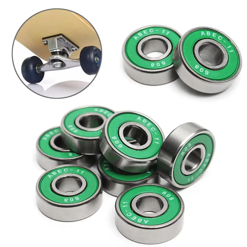 Mayitr Random Color 8Pcs/set 608 ABEC-11 Skate Roller Inline Scooter Bearings Green Shields 8X22X7mm