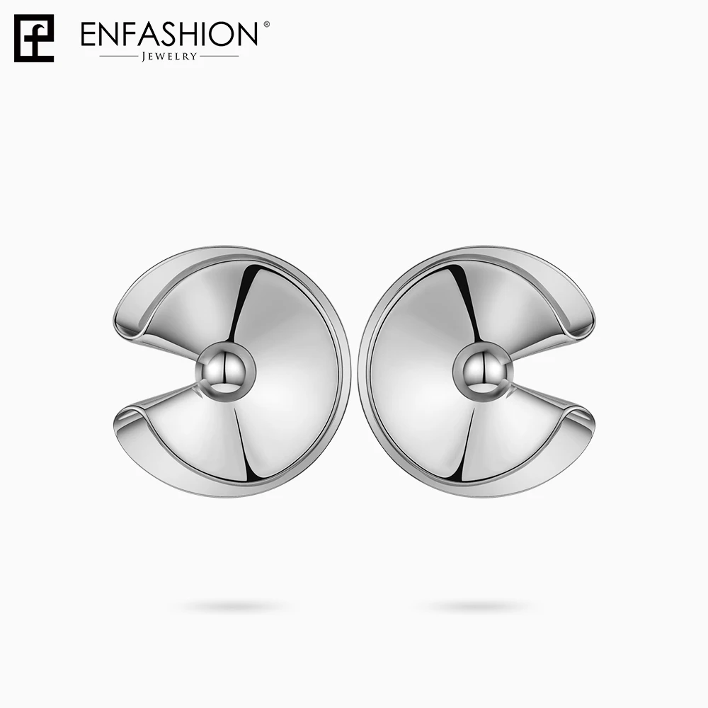 Enfashion, серьги-гвоздики для женщин, подарки, трендовые, золотой цвет, латунь, милые серьги круги, модные ювелирные изделия Oorbellen EF1074 - Окраска металла: Silver color