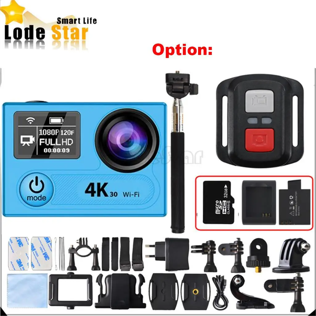 New H8 Pro H8R Ultra HD 4K WIFI Sport Action Camera Ambarella 2" LCD with remote control CAM Waterproof Helmet Camcorder h8pro