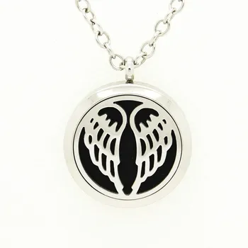 

2Style Swan&Wings 316L Stainless Steel Perfume Locket Necklace Pendant Essential Oil Perfume Locket Pendant With Free Pad