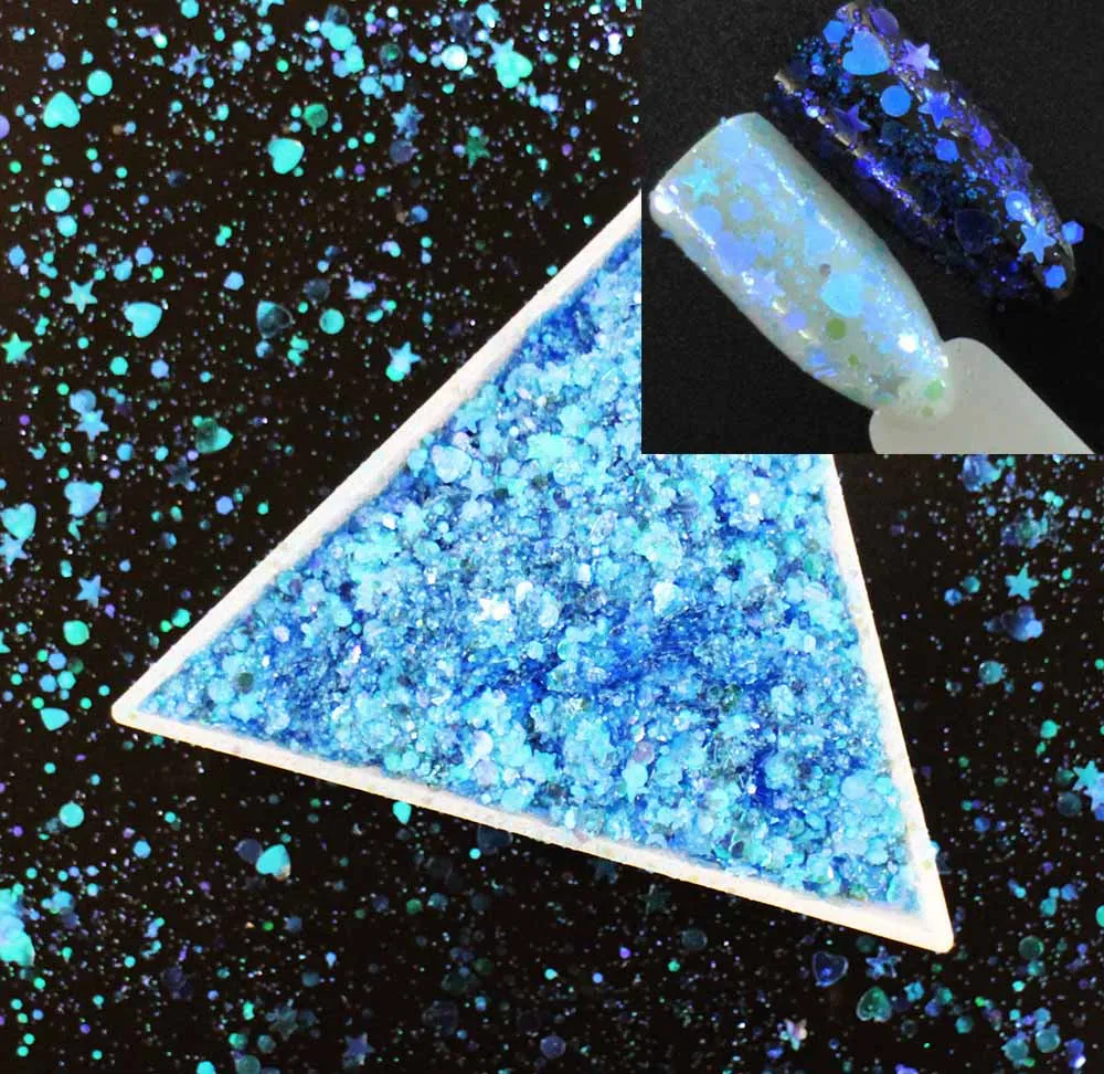 

30g ~500g Mixed Stars/Hearts/Rounds/Hexagons Shapes Sequins, Iridescent Rainbow Shining Slices 3D nail art glitters paillettes