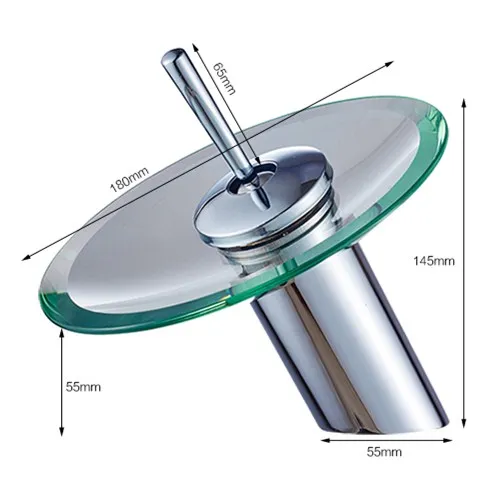 Ванная комната Водопад раковина смеситель кран хром полированный стеклянный кран со стеклянным краем кран холодная и горячая вода на бортике