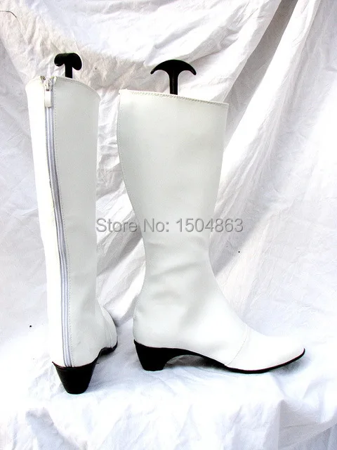 Модные женские туфли Белый Высокие сапоги Косплэй косплейные ботинки
