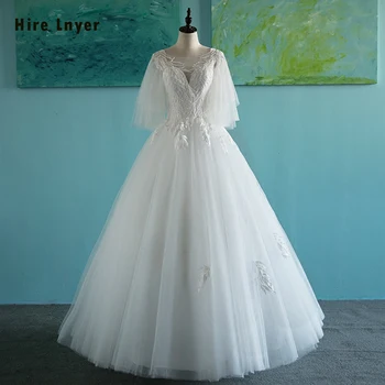 

HIRE LNYER Custom Made Open Back Lace Up Appliques Beading A-line Bridal Wedding Dresses 2019 China Online Shop Robe De Mariee