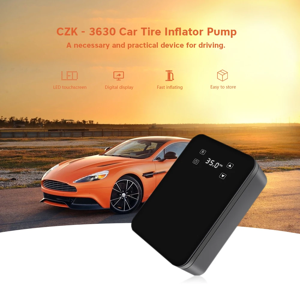 

Portable 12V LED Touch Screen Car Inflator Pump Auto Electric Air Compressor Tire Inflatable Pumps for Boat Moto Cigarette Light