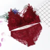 Ensemble de soutien-gorge de lingerie sans fil lenceria sexy biélisna damska komplety coupe AB haut en dentelle vin rouge lenceria sous-vêtements en dentelle ensemble ► Photo 1/4