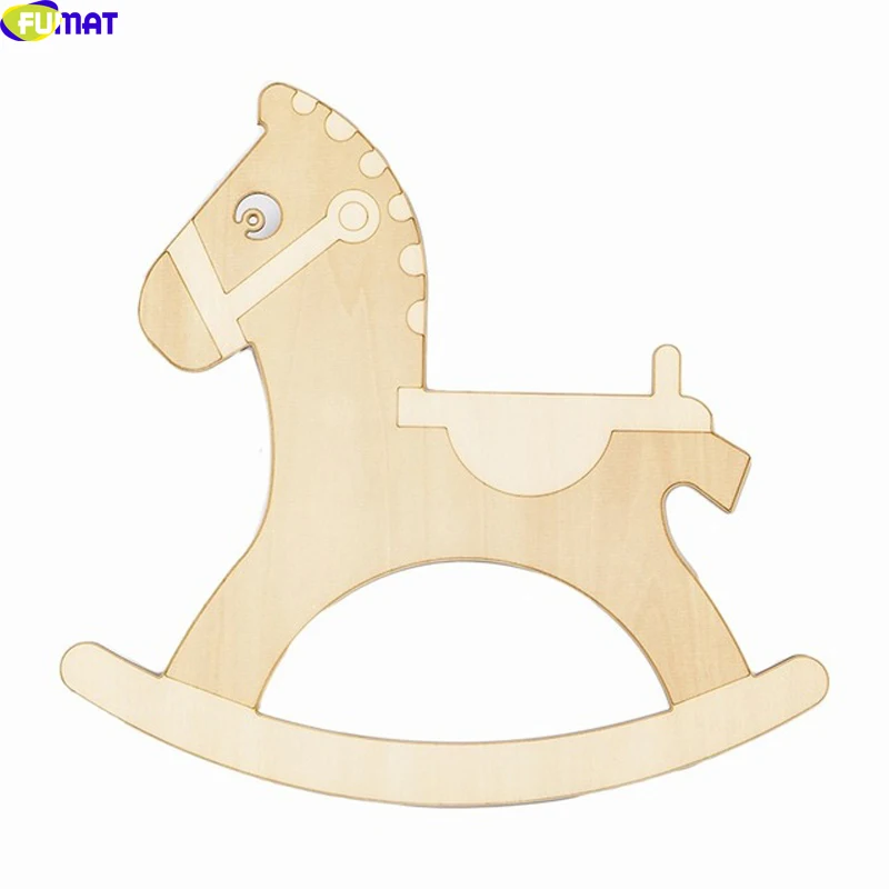 

FUMAT Wooden Horse Wall Lamp for Bedroom Living Room Children's House Aisle Corridor LED Indoor Lighting Fixtures Wood Lights