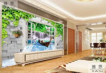 

3D window Photo bedroom wallpaper brick mural tapetes papel de parede wall paper the fairy tale background home decoration