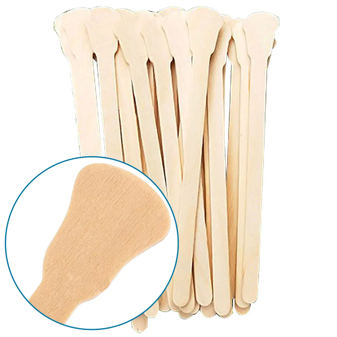 50PCS Wooden Wax Stir Bar Spatula Stick For Depilation Disposable