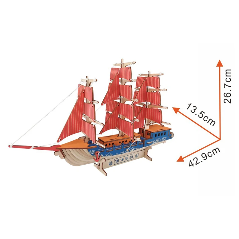 DIY arts and 3D ship Handmade Wooden Craft toys Party Arts Puzzles Model Decoration for children kid Toy Birthday Best Gift