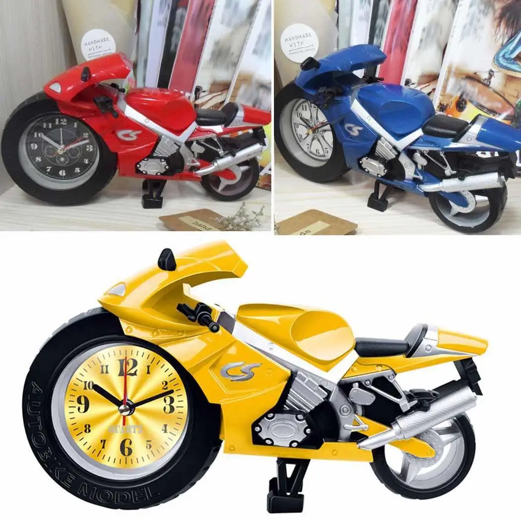 3 цвета модель мотоцикла кварцевый будильник стол Мотоцикл Тип часы Прямая доставка