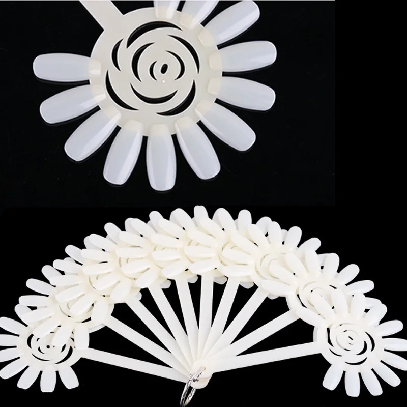 1 Set Falsche Nagel Tipps Sunflower Klar Falsche Nagel Fan Natur Nagel Kunst Runde Volle Abdeckung Display Praxis Werkzeuge Gefälschte nägel Maniküre