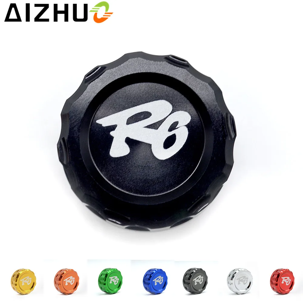 Motorcycle Accessories Cover CapRear Brake Cylinder Fluid Reservoir Cover With R6 LOGO For Yamaha R6 YZF-R6 YZF R6 2007-2014
