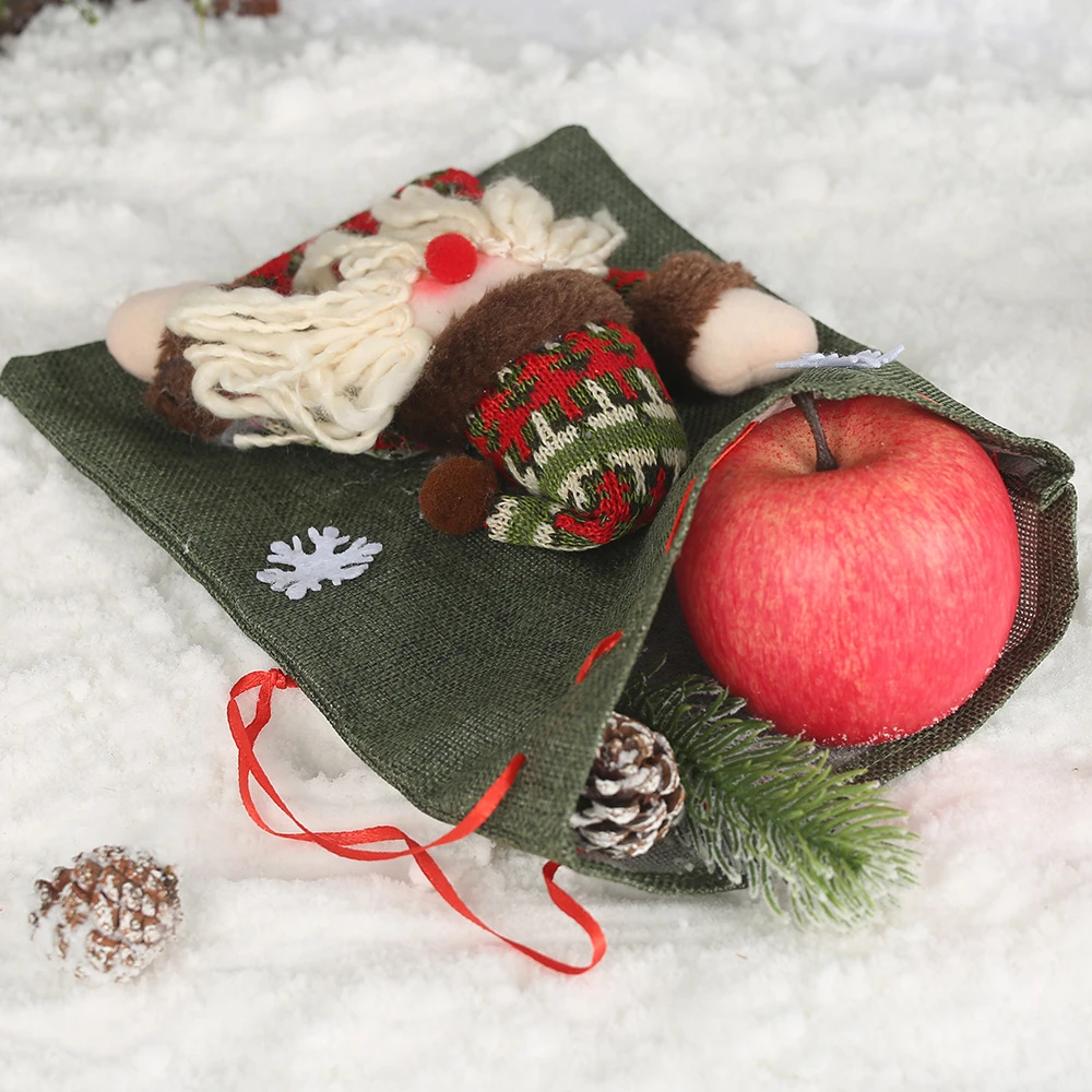 Рождественская Подарочная сумка Санта Снеговик Олень рождественские украшения для дома подарок на год конфетные сумки Подарочная сумка украшения