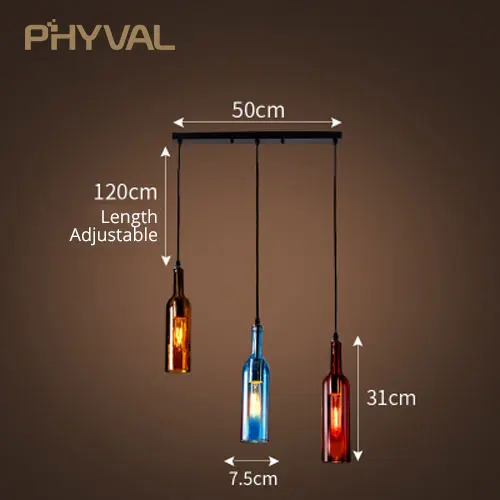 Подвесной светильник для винной бутылки, светодиодный подвесной светильник, креативный подвесной светильник, бар, салон, ресторан, домашний Рождественский Декор, 5 цветов, ночной Светильник - Цвет корпуса: 3 Heads Bar Base
