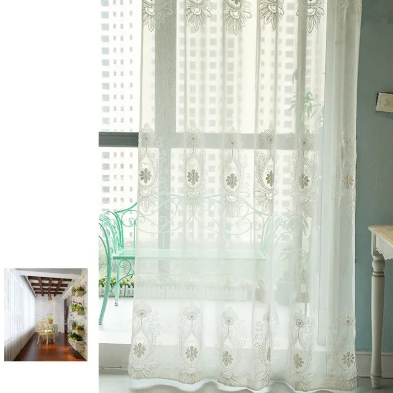 Nuevo 2018 bordado moderno rústico corto cocina cortina de café cortina corta Ventana de Cortinas de la ventana de textiles para el hogar