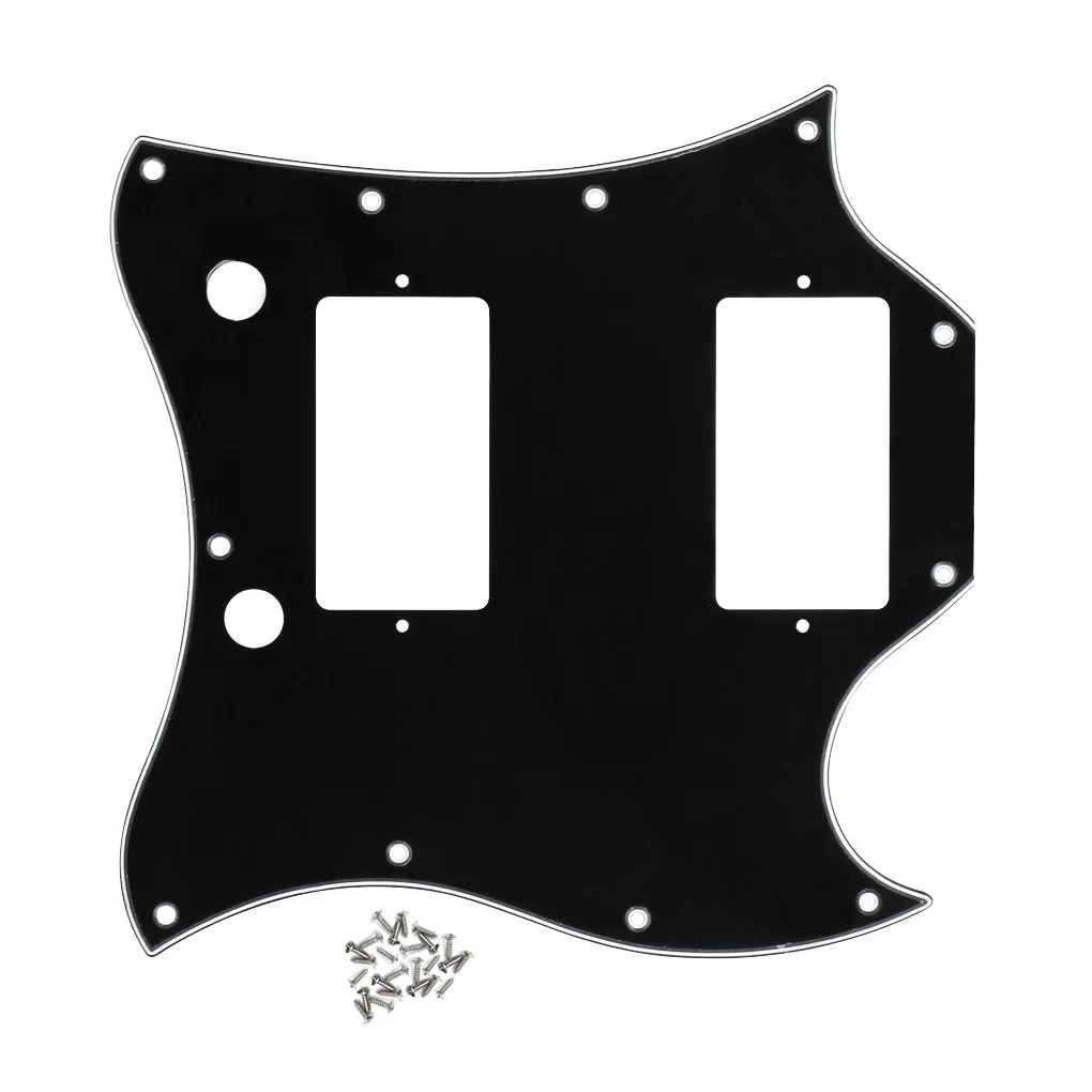 FLEOR Full Face SG Гитара Pickguard скретч пластина Черный 3 слоя с винтами для SG Стиль запасные части для гитары