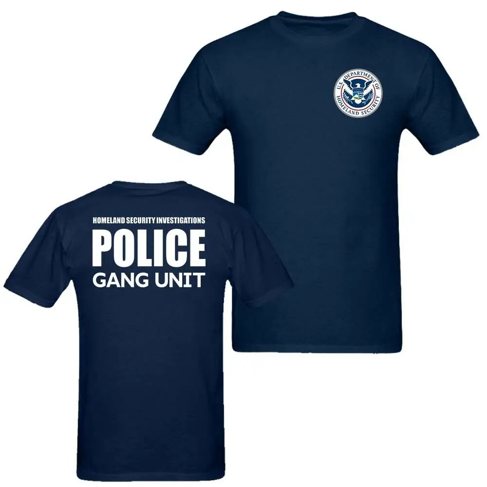 

2019 Funny United States Police T Shirt Men Women Kids Army Tees Double Side Unisex Tee
