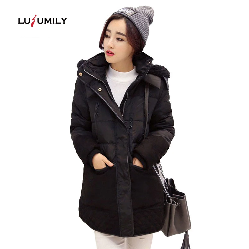 

Lusumily 2019 Plus Size Fleece Women Winter Jackets Cotton Padded Thick Warm Female Long Style Hooded Cashmere Coat Winter Jacke