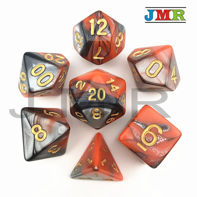 Высокое качество красный с черным двойным цветовым эффектом многогранная ролевая игра для игры в Dnd Cube, игра в кости для ролевых игр в подарок