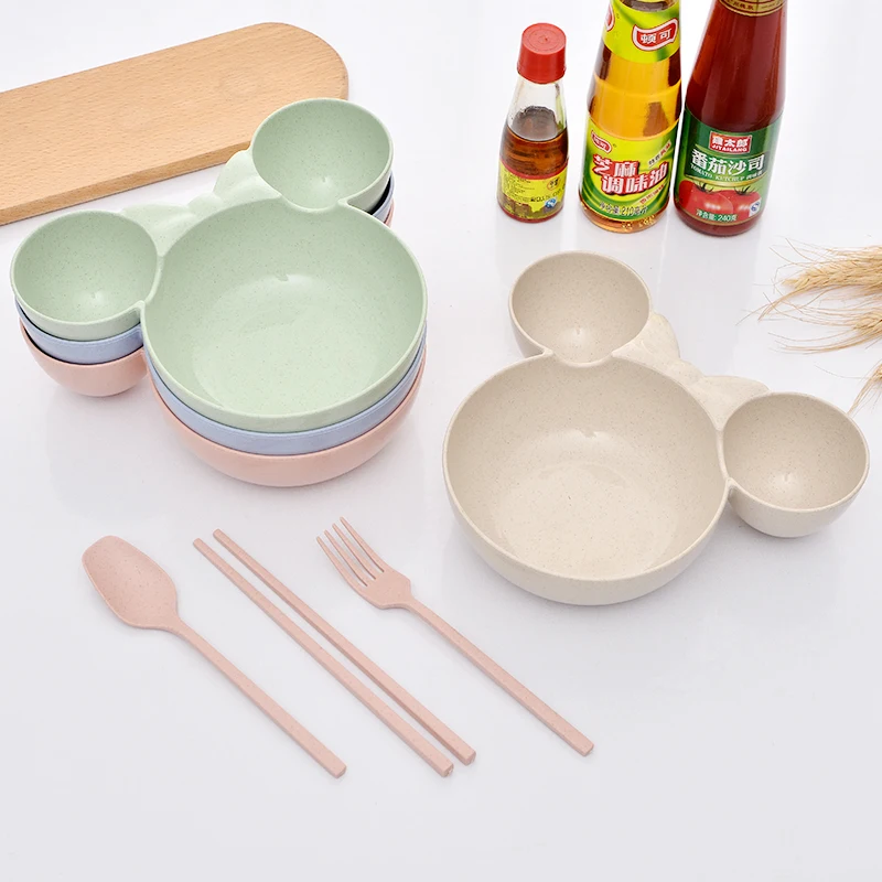 4 Pcs Children Baby Bamboo Tableware Solid Feeding Mickey Dishes Baby Bowl Plate Food Feeding Dinnerware Set Plates for Children 4 Pcs Children Baby Bamboo Tableware Solid Feeding Mickey Dishes Baby Bowl Plate Food Feeding Dinnerware Set Plates for Children