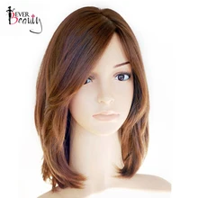 Jewish Kosher Wig Silk Base European Virgin Hair Straight Short Bob Human Hair Wigs Side Bangs Wig Ever Beauty