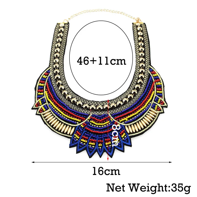 MANILAI Мода ручной работы ожерелье-чокер в этническом стиле нагрудник ожерелье многоцветные массивные ожерелья с бусинами Бохо ювелирные изделия женские аксессуары