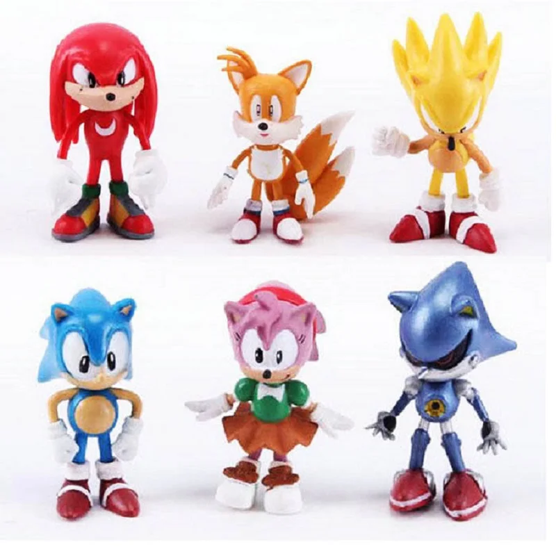 NEW Sonic The Hedgehog 6 Pcs Character Display Action Figures Toy D