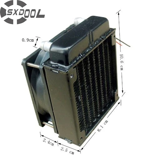 Sxdool-alumínio Radiador Ventilador Incluído Refrigeração a Água 80 mm