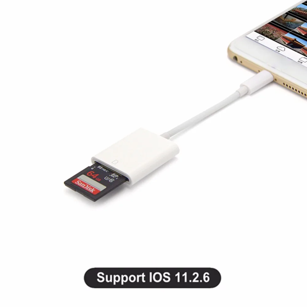 Lighting 8 Pin for Lightning to SD Card Reader OTG Data Cable Adapter