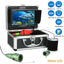 GAMWATER 7″ Inch HD 1000tvl Underwater Fishing Video Camera Kit 6pcs 1W White LEDs Lights Video Fish Finder 15M 20M 30M 50M