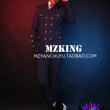 GD BIGBANG стильные мужские певцы DJ Стадия DS шоу пурпурно-синий костюм наборы костюмы больших размеров формальное платье! S-4XL