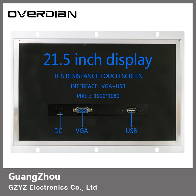 

21"/21.5" VGA/USB Interface Industrial Control LCD Monitor/Display 1920*1080 Metal Shell Open Frame Installation Single Touch