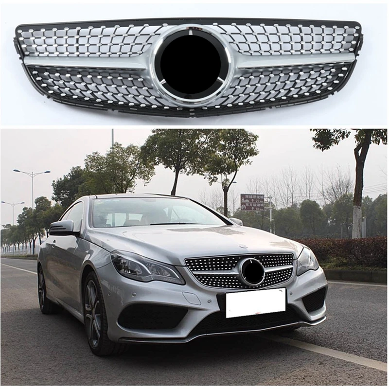 W212 Facelifted Diamond Front Racing Grill Grille for Mercedes Benz W212 E class C207 Coup E180