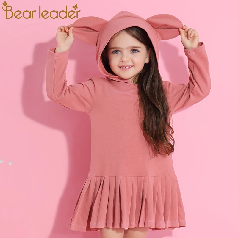 Платье для девочки Bear Leader Весенняя блузка с длинными рукавами и рюшами капюшоном