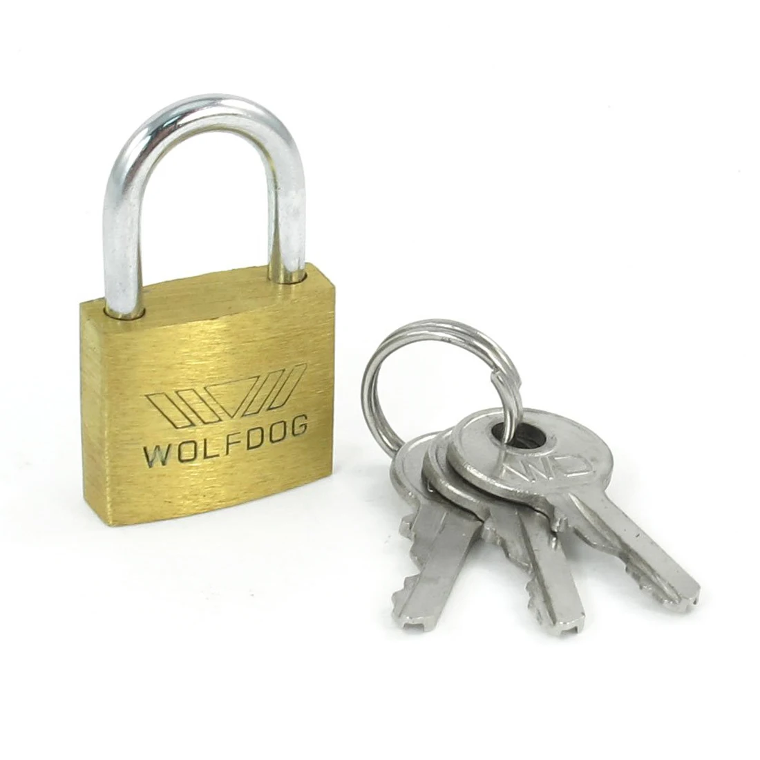 

WOLFDOG Mini Size Security 20mm Width Door Lock Brass Padlock with 3 Keys
