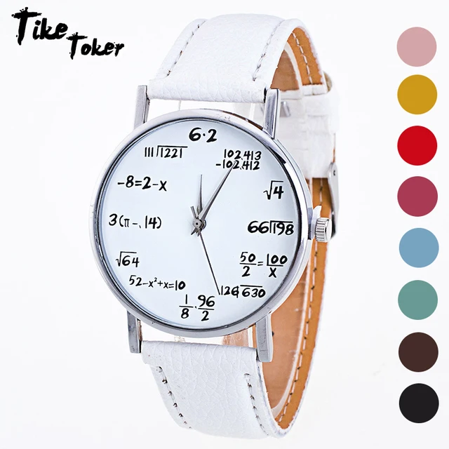 TIke Toker Math formula Watch women Fashion Girls Function Leather Band Analog Q TIke Toker Math formula Watch women Fashion Girls Function Leather Band Analog Q