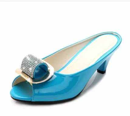 Женская размер(4–12 и выше) недорогая модная роскошная с бриллиантами простая летняя пляжная обувь на высоком каблуке с открытым носком женские туфли-лодочки сандалии