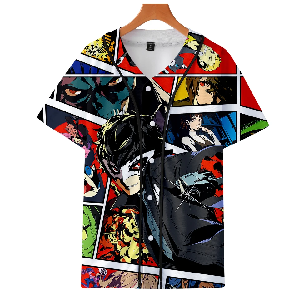 

LUCKYFRIDAYF 2019 New Persona 5 3D Anime Tshirts Men/Women 4xl Summer Casual Tee Shirt Men Hip Hop Simple Baseball T-shirt Men