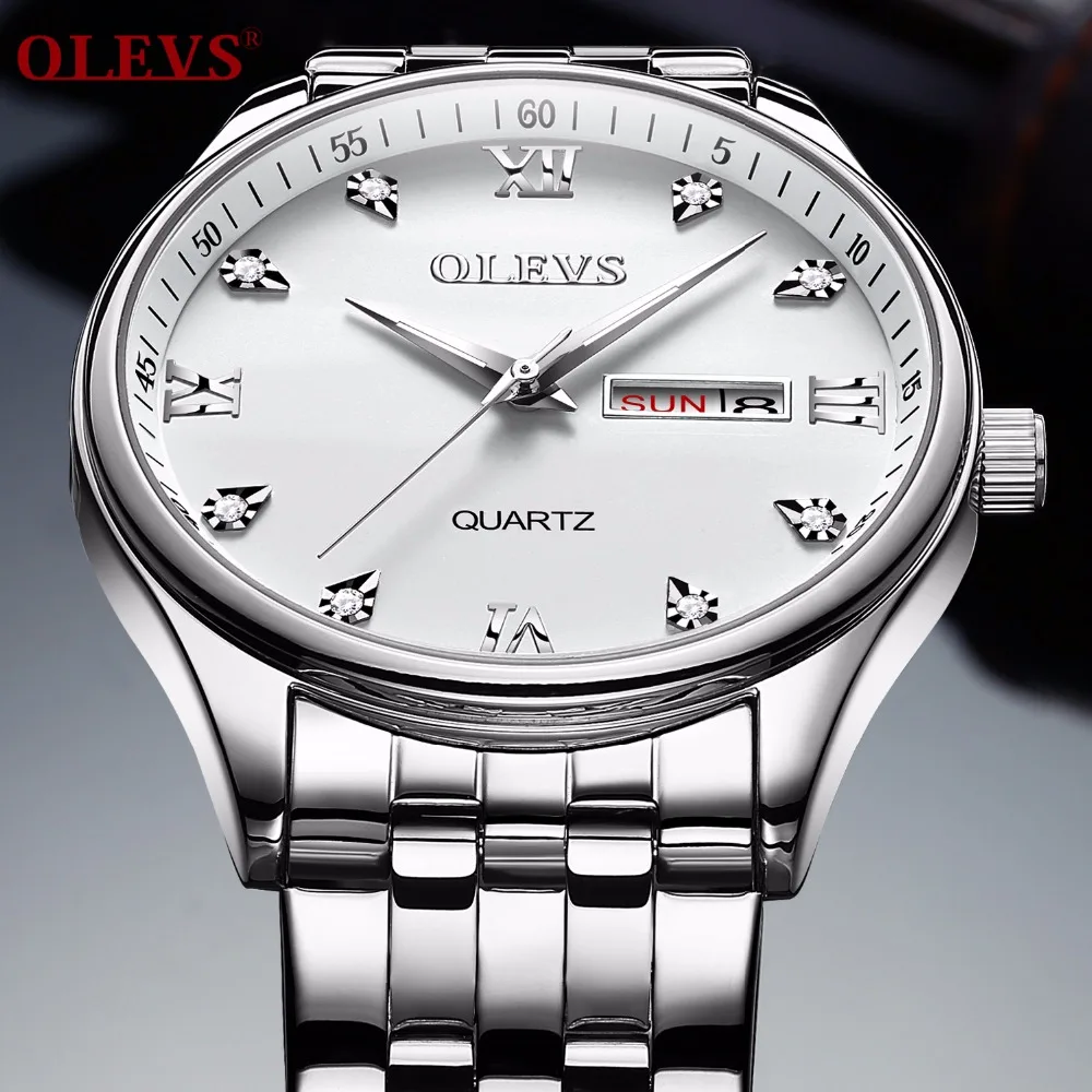 

relojes hombre Men Watch OLEVS Top Brand Luxury Quartz Water Resistant Wristwatches Fashion Stainless Steel Clock Man Watches