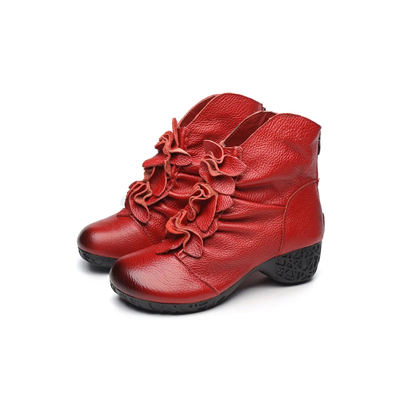 Ylqp/; винтажные Ботинки martin; женские ботинки из натуральной кожи в народном стиле; ботинки для матери ручной работы; зимняя теплая обувь